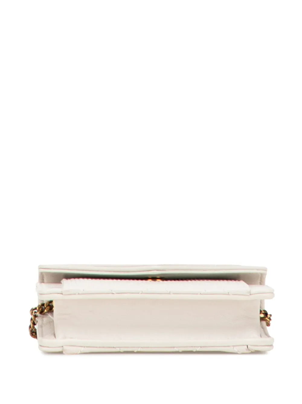 Pre-owned Saint Laurent 2022 Micro Quilted Lambskin Monogram Gaby Crossbody Bag In White