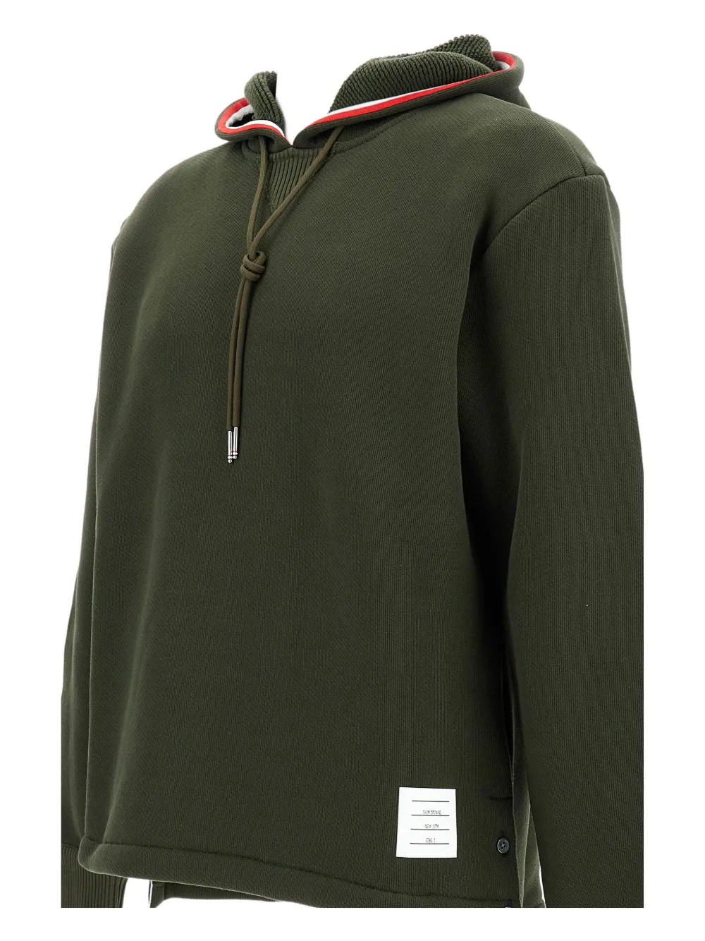 Thom Browne Oversized Hoodie Pullover With Tipping Stripe In Chunky Loopback In Green