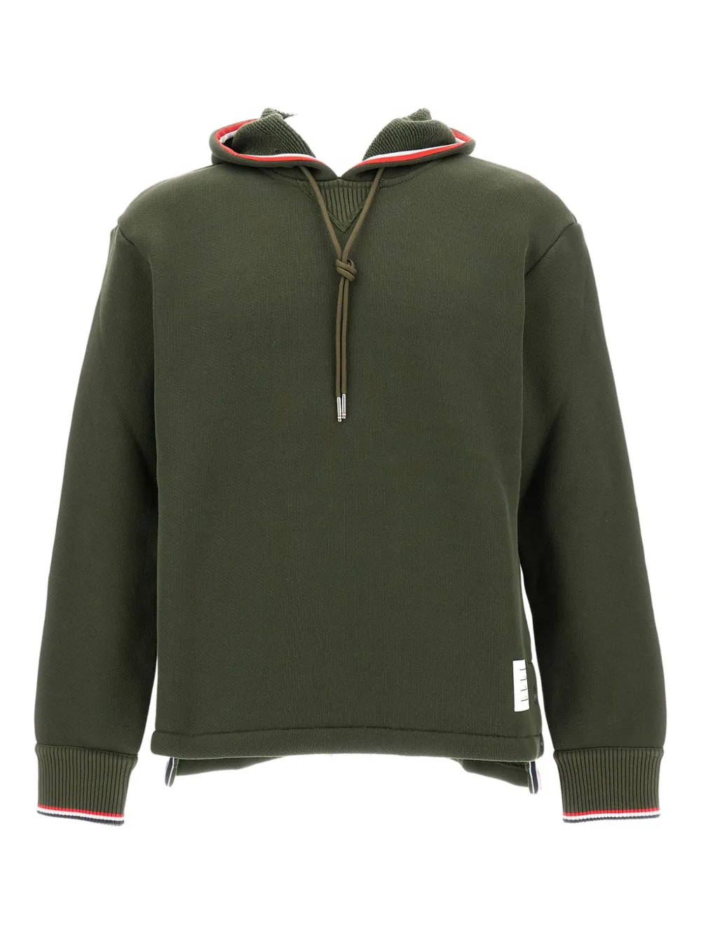 Thom Browne logo-patch hoodie | Green | Image 1