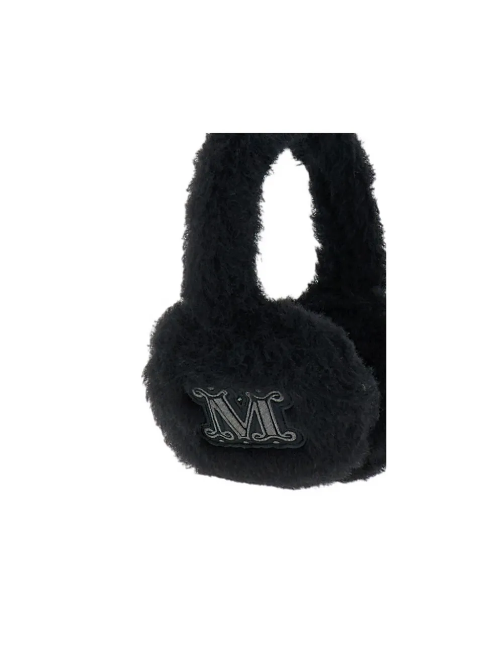 Max Mara Alpaca And Wool Teddy Fabric Earmuffs In Black