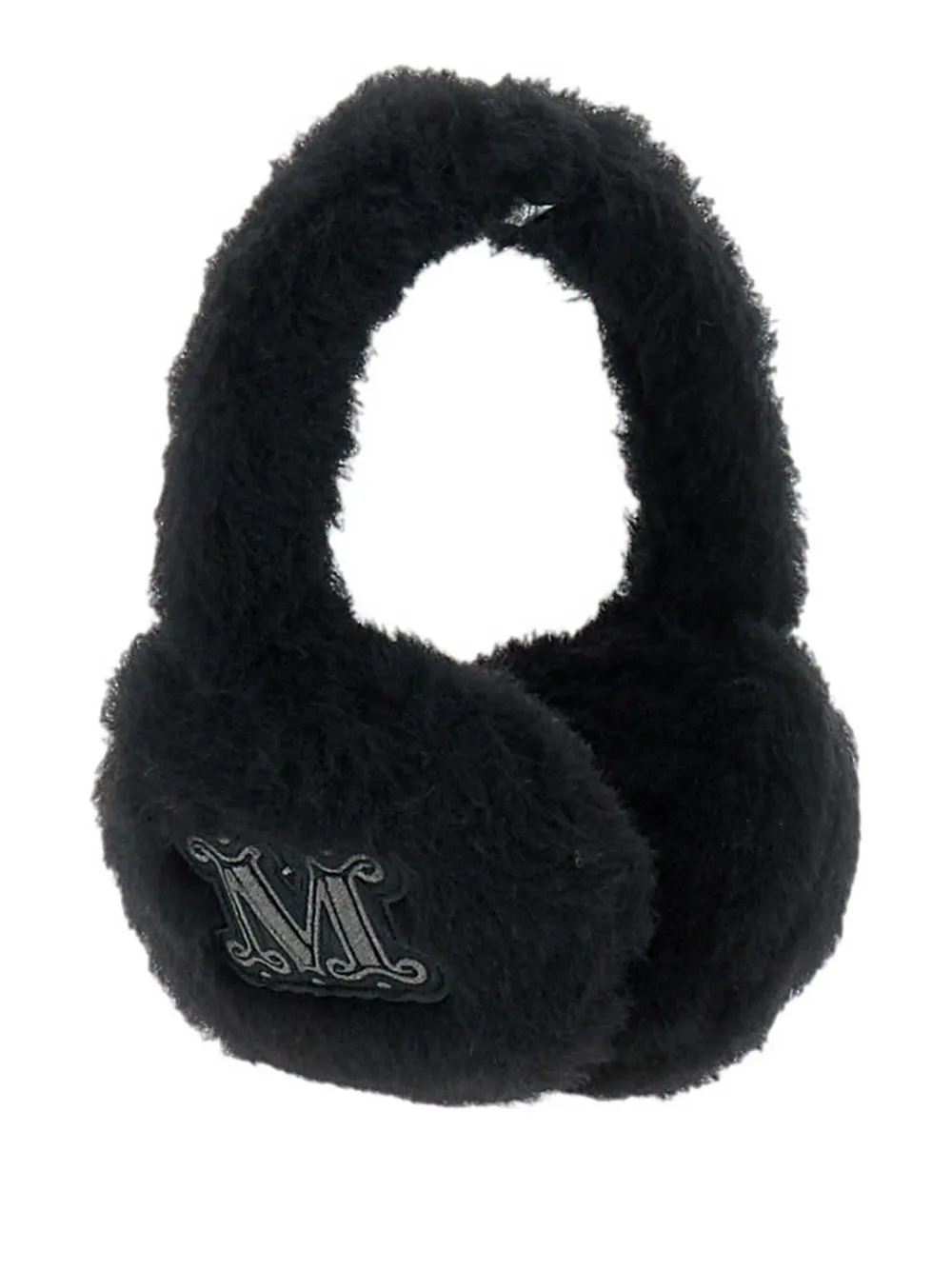 Max Mara Alpaca And Wool Teddy Fabric Earmuffs In Black