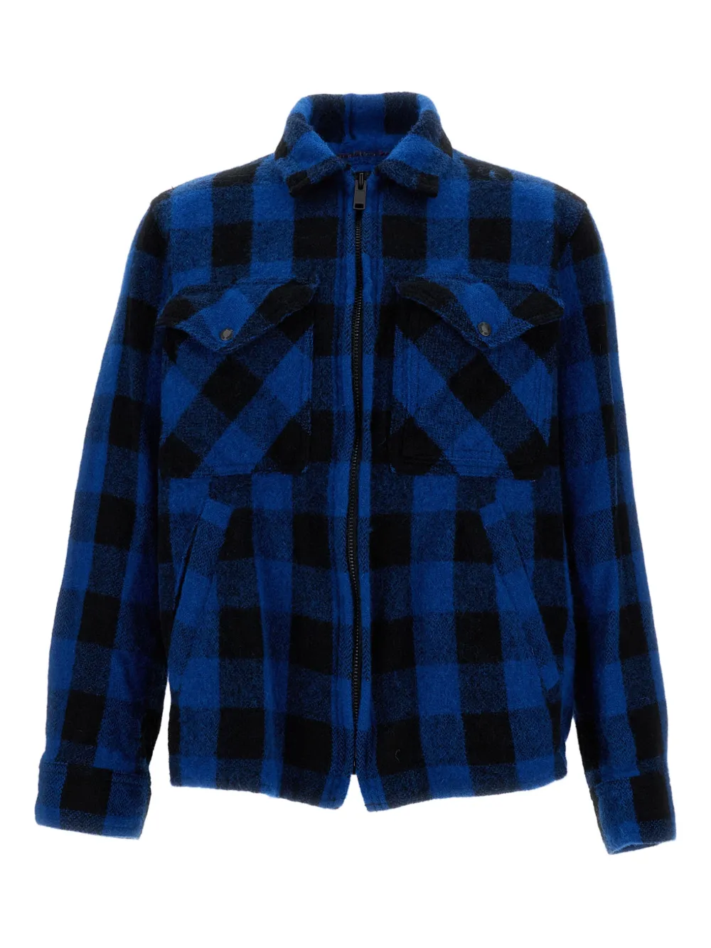 Junya Watanabe MAN チェック シャツジャケット - ブルー Junya Watanabe MAN チェック シャツジャケット - ブルー