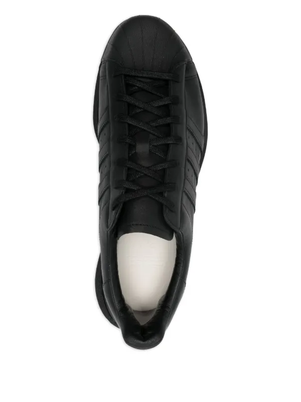 Y-3 レザープラットフォームスニーカー | ブラック | FARFETCH JP