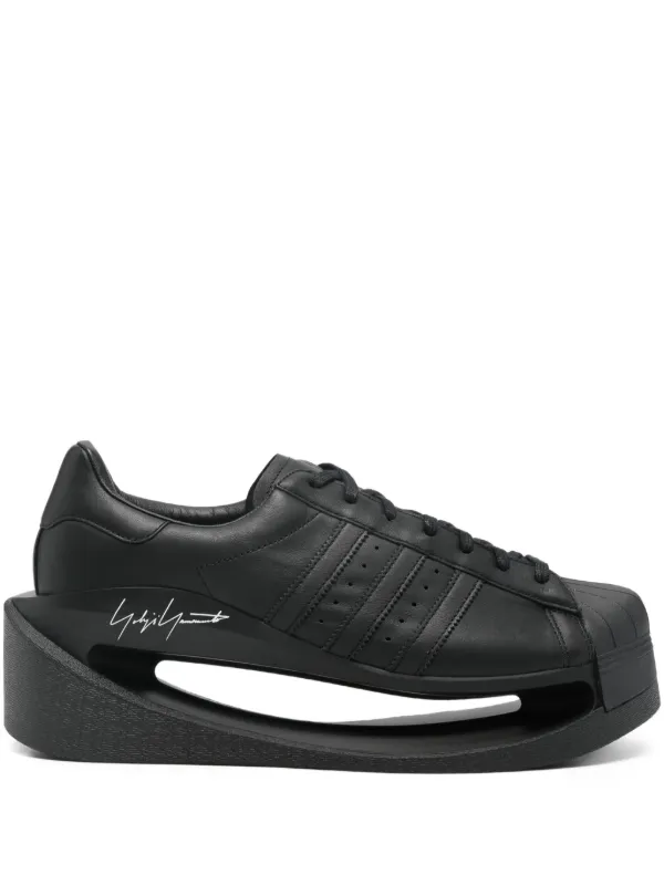 Y-3 レザープラットフォームスニーカー | ブラック | FARFETCH JP Y-3 レザープラットフォームスニーカー | ブラック | FARFETCH JP
