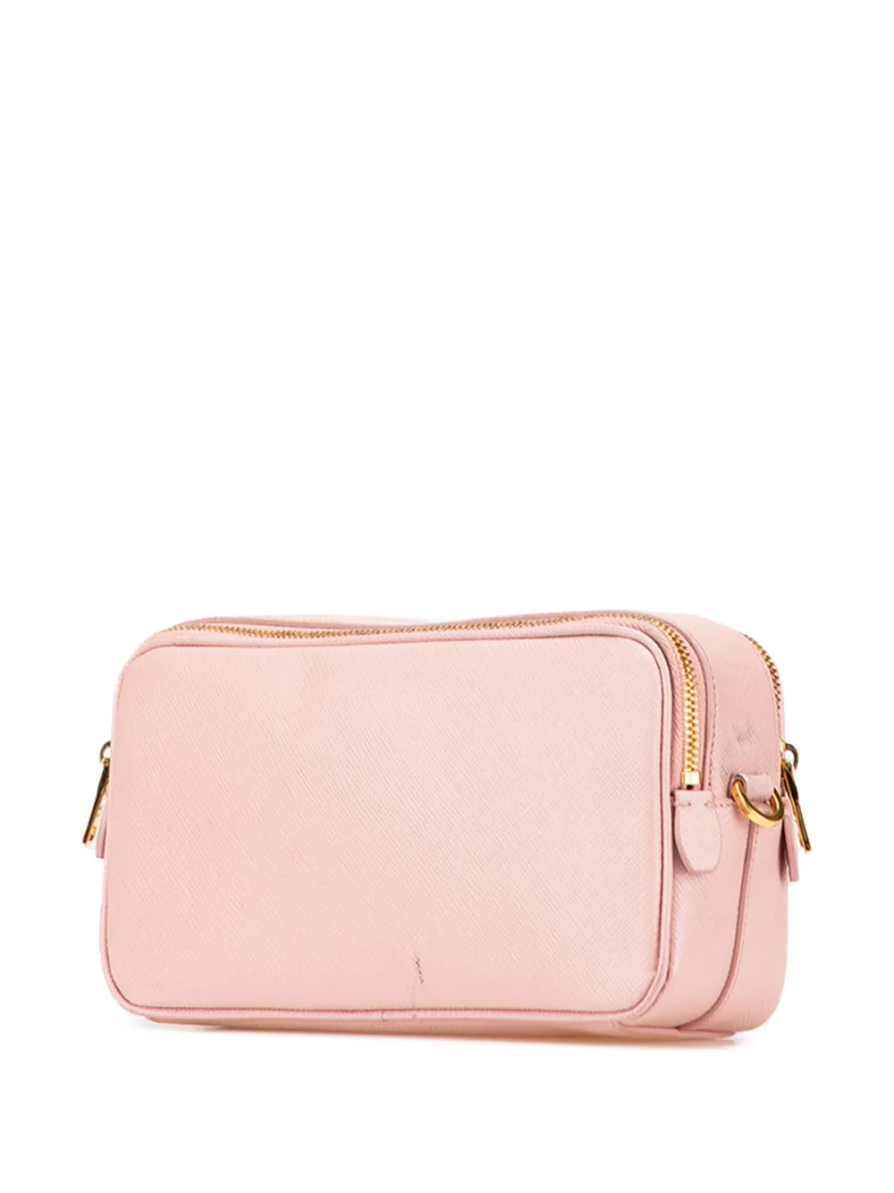 Pre-owned Prada 2000-2025 Mini Saffiano Double Zip Crossbody Bag In Pink