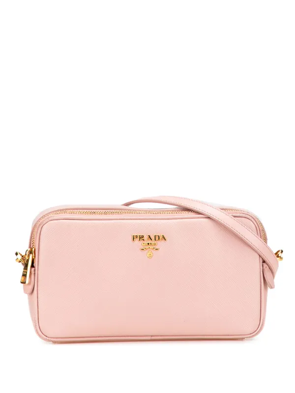 Prada Pre-Owned 2000-2025 Mini Saffiano Double Zip Crossbody