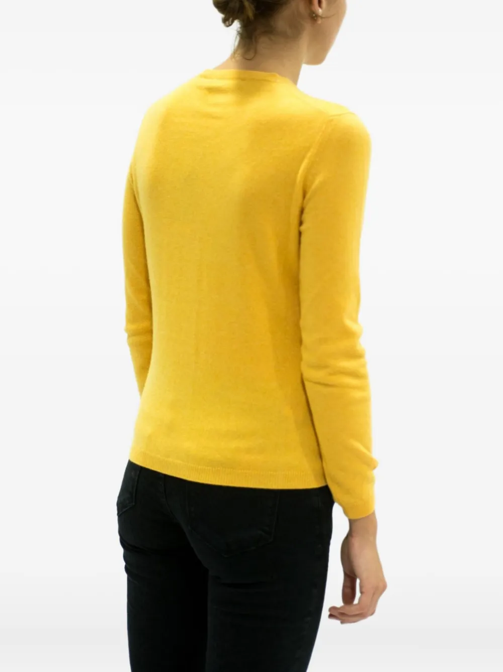 La Rose Buttoned Cashmere Cardigan In Yellow