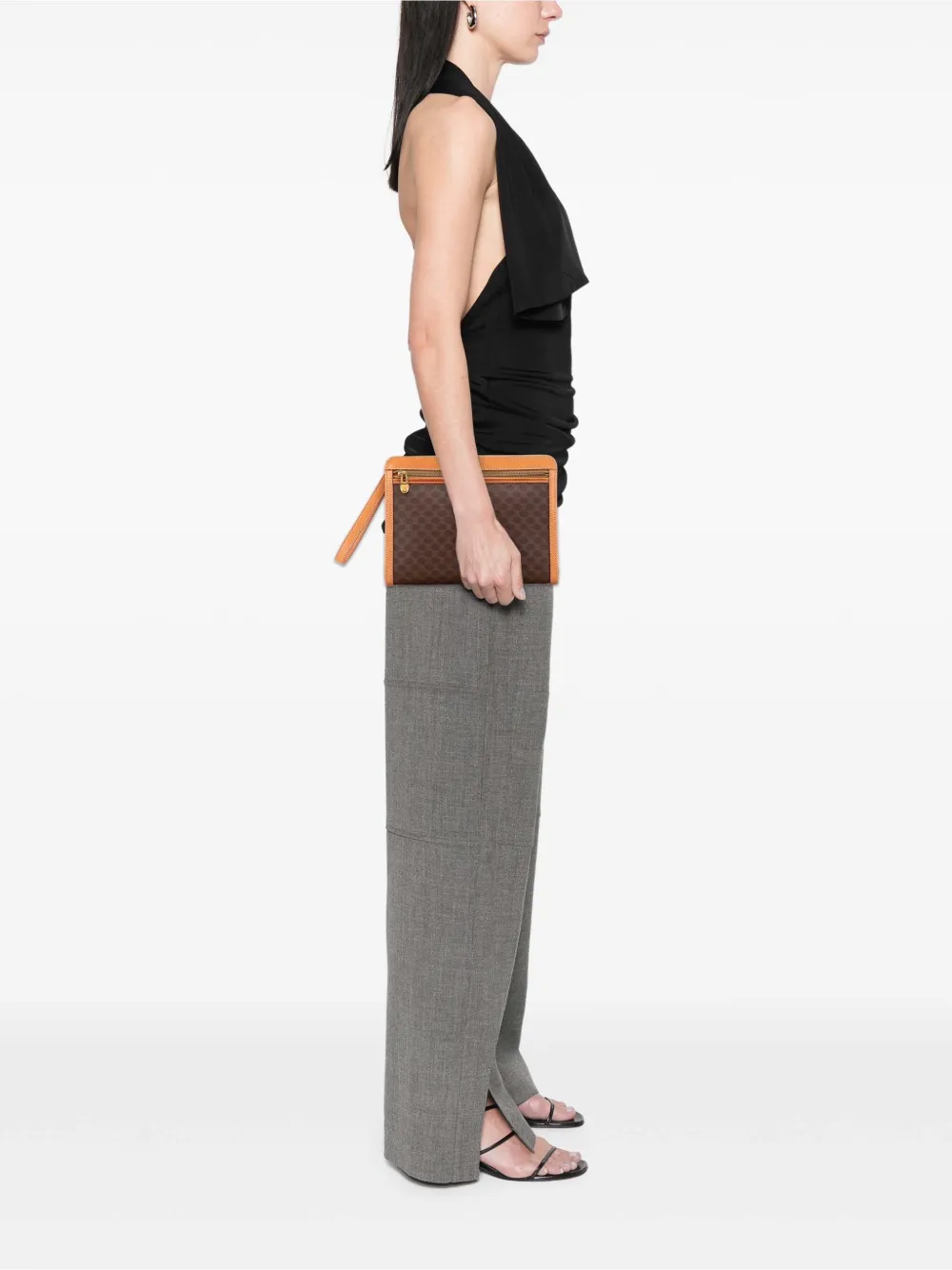Celine Pre-Owned 1993 Macadam Coated Canvas clutch bag | Pre-Owned | Image 2
