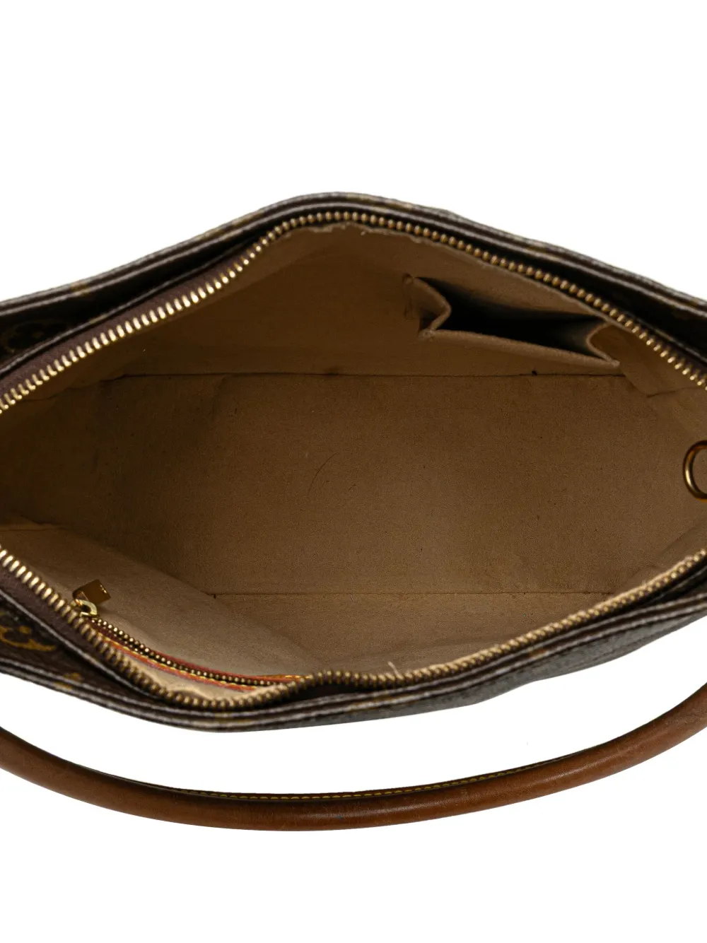 Pre-owned Louis Vuitton 2000 Monogram Looping Gm Shoulder Bag In Brown