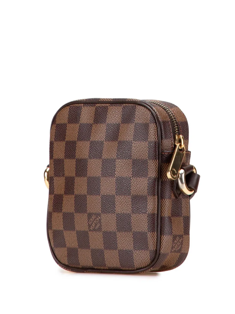 Pre-owned Louis Vuitton 2005 Damier Ebene Rift Crossbody Bag In Brown