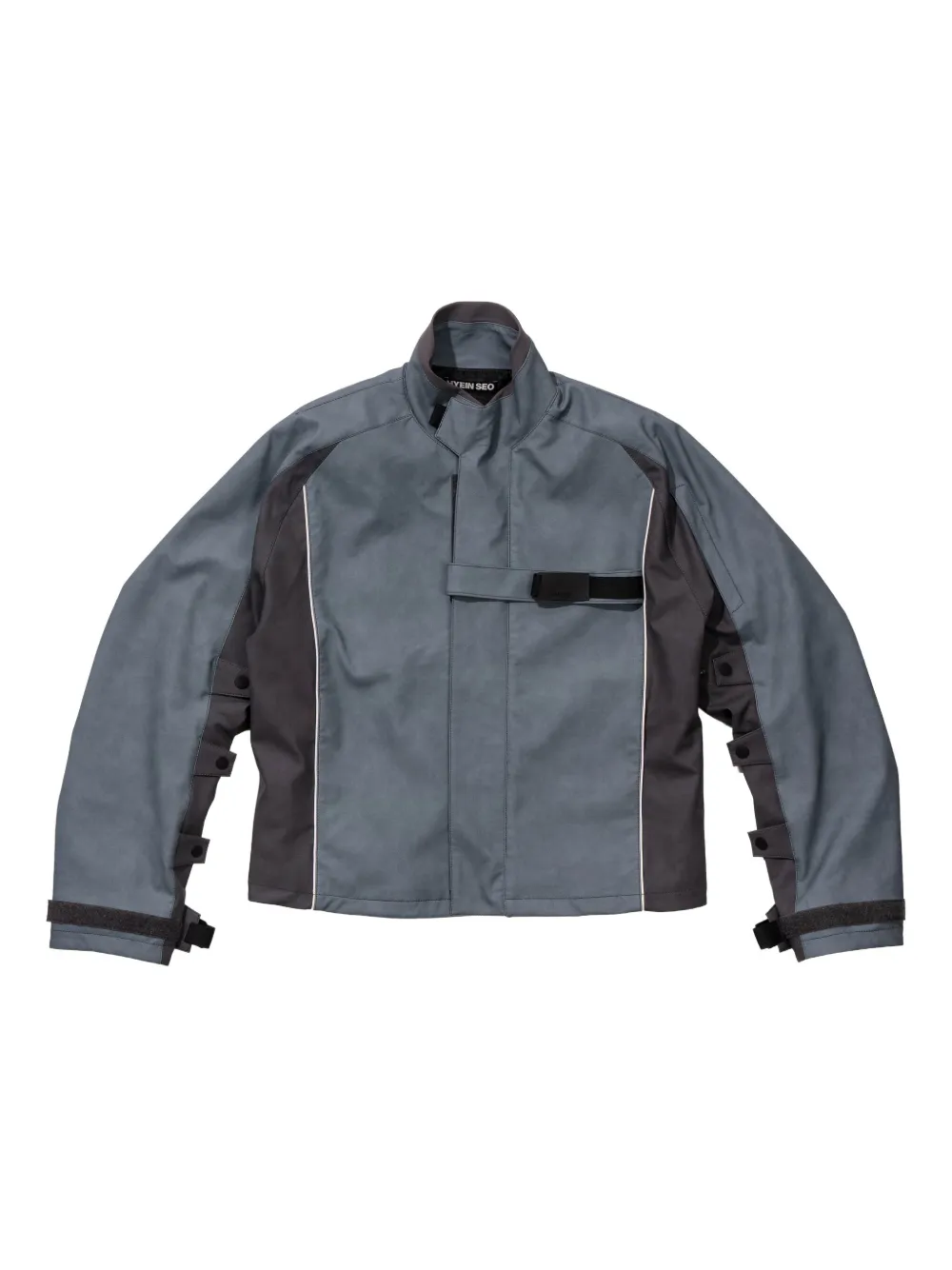 Hyein Seo Panelled Buckle-fastening Jacket In Gray