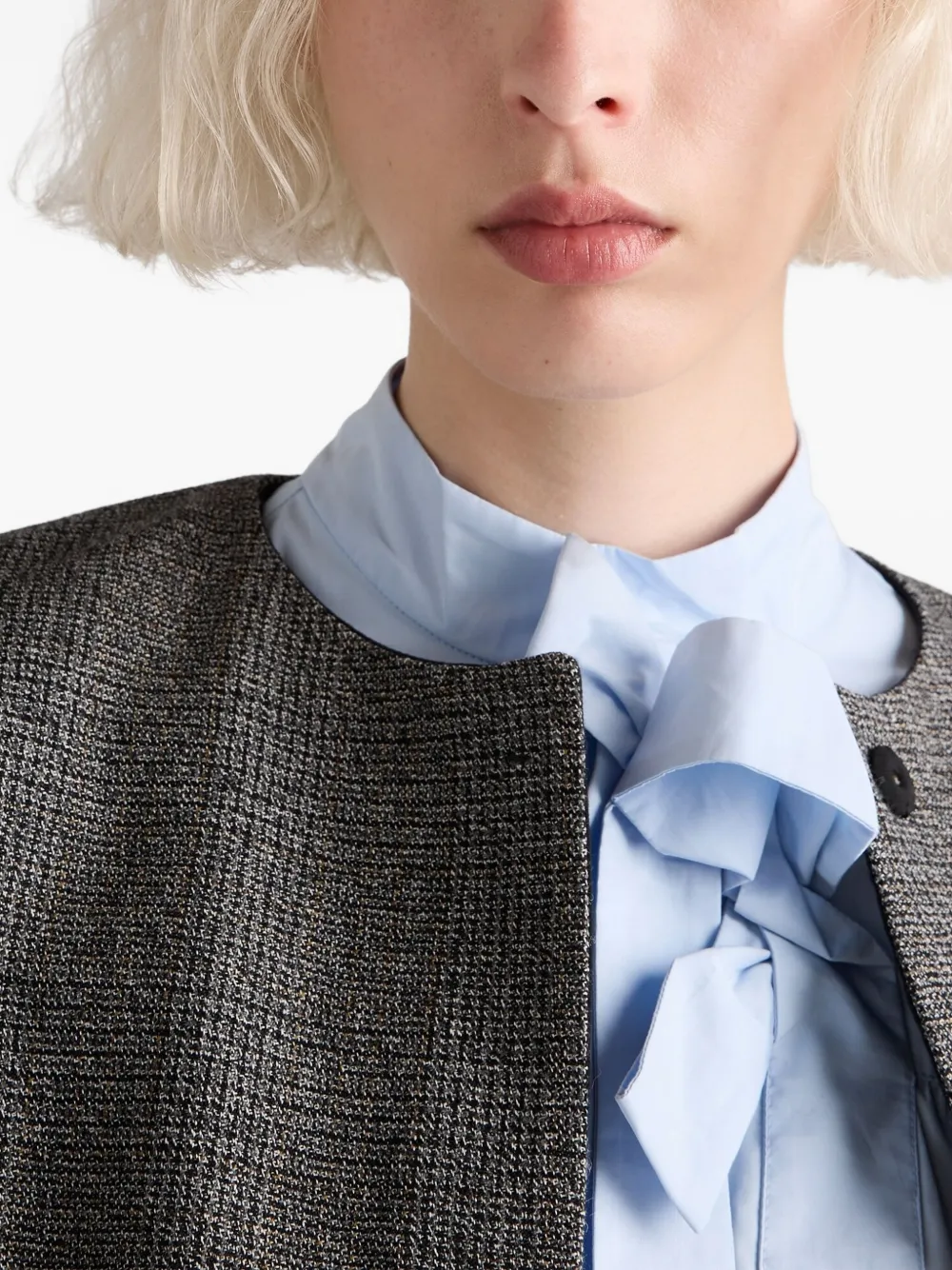 Prada Katoenen blouse met strikkraag Blauw