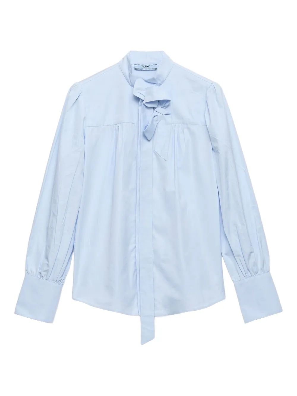 Prada bow-collar cotton shirt | Blue | Image 1
