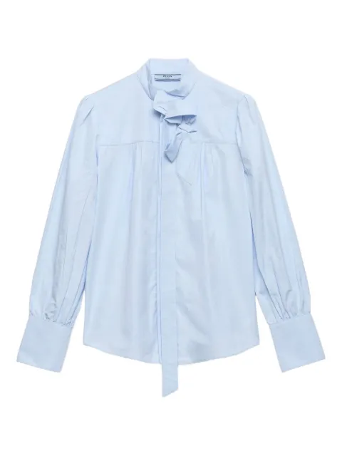 Prada bow-collar cotton shirt