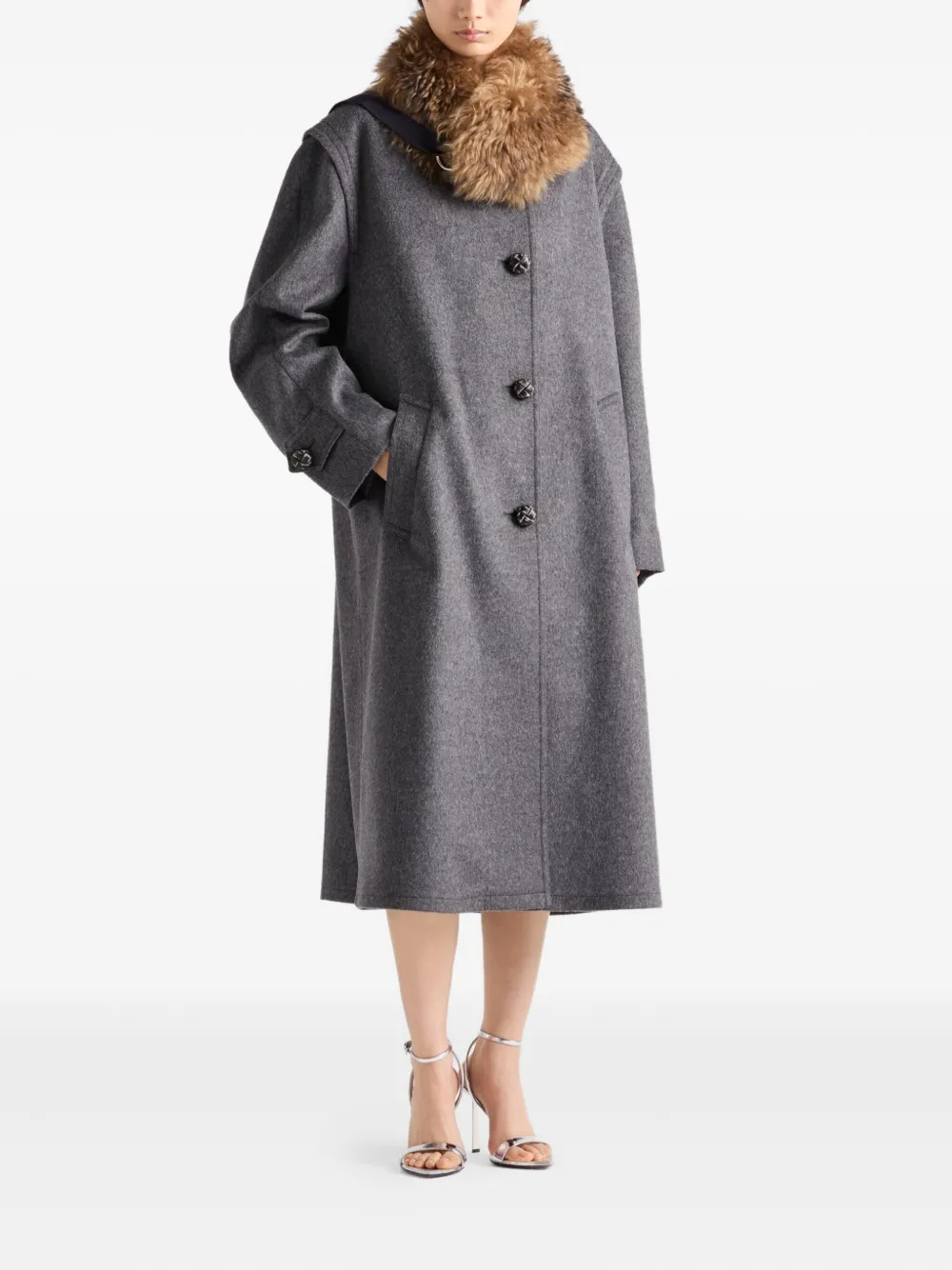 Prada single-breasted coat - Grijs