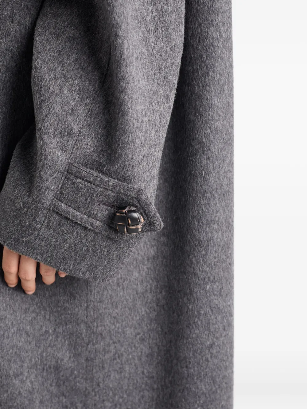 Prada Single-breasted Double Loden Cloth Coat In Gray