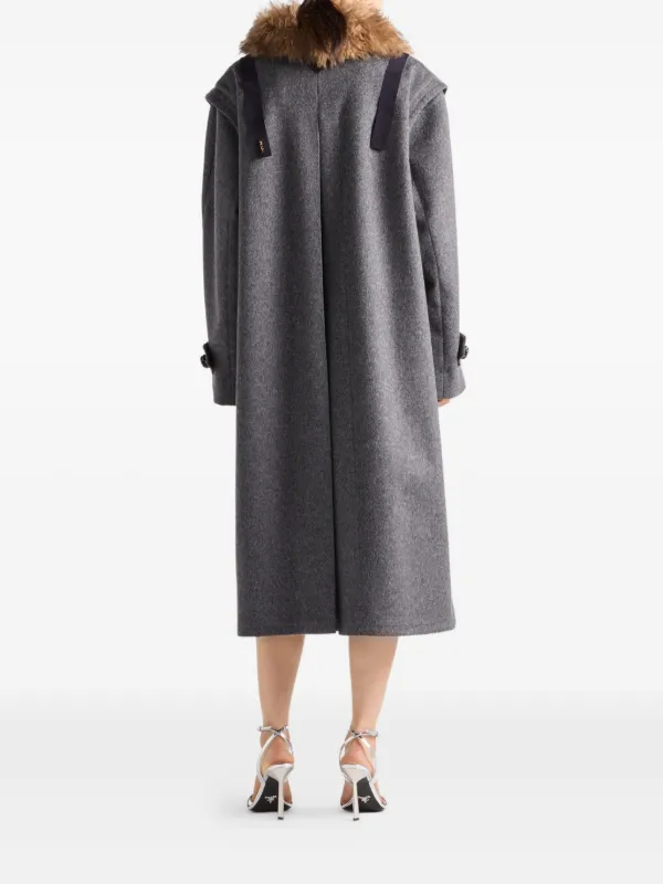 美品 PRADA チェスターコート 2018年製 カシゴラ グレー 【187】 Prada single-breasted Coat | Grey | FARFETCH