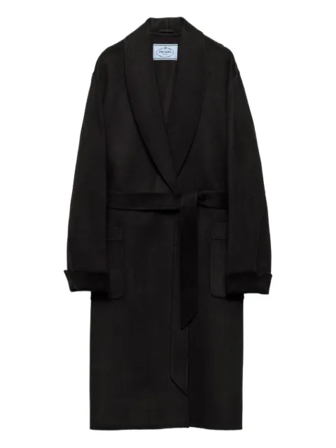 Prada shawl-lapels belted coat