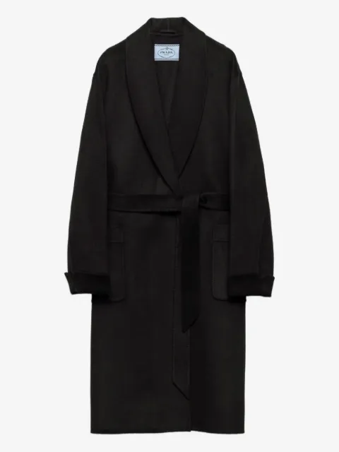 Prada shawl-lapels belted coat