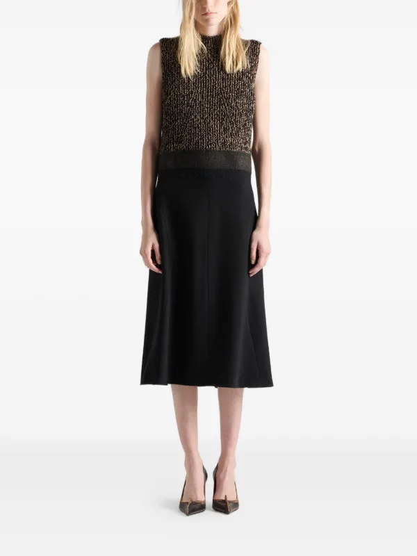 strapless open back dress Ribbed Knit Cotton Flare Maxi Dress – voglio.us