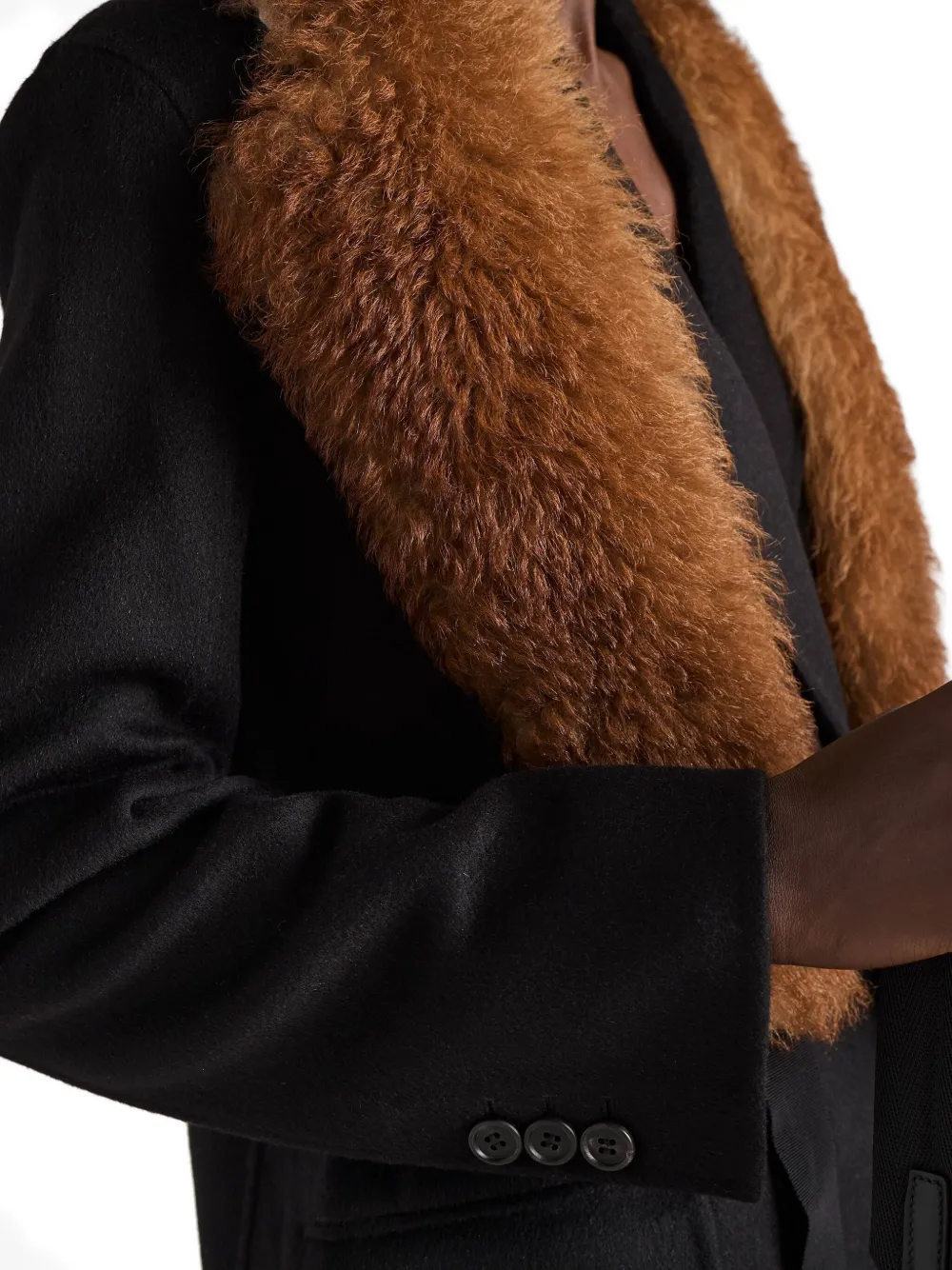 Prada Double-breasted Coat In Black