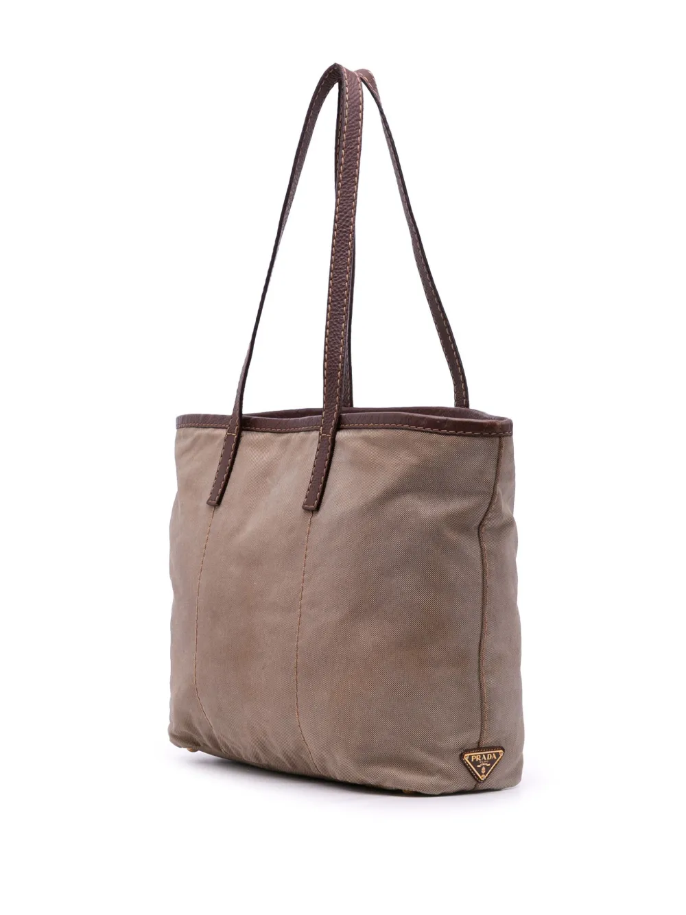 Pre-owned Prada 2013-2025 Canvas Canapa Logo Tote Bag In Brown