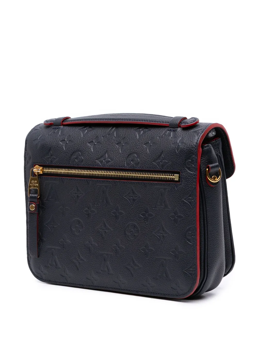 Pre-owned Louis Vuitton 2018 Monogram Empreinte Pochette Metis Satchel In Blue