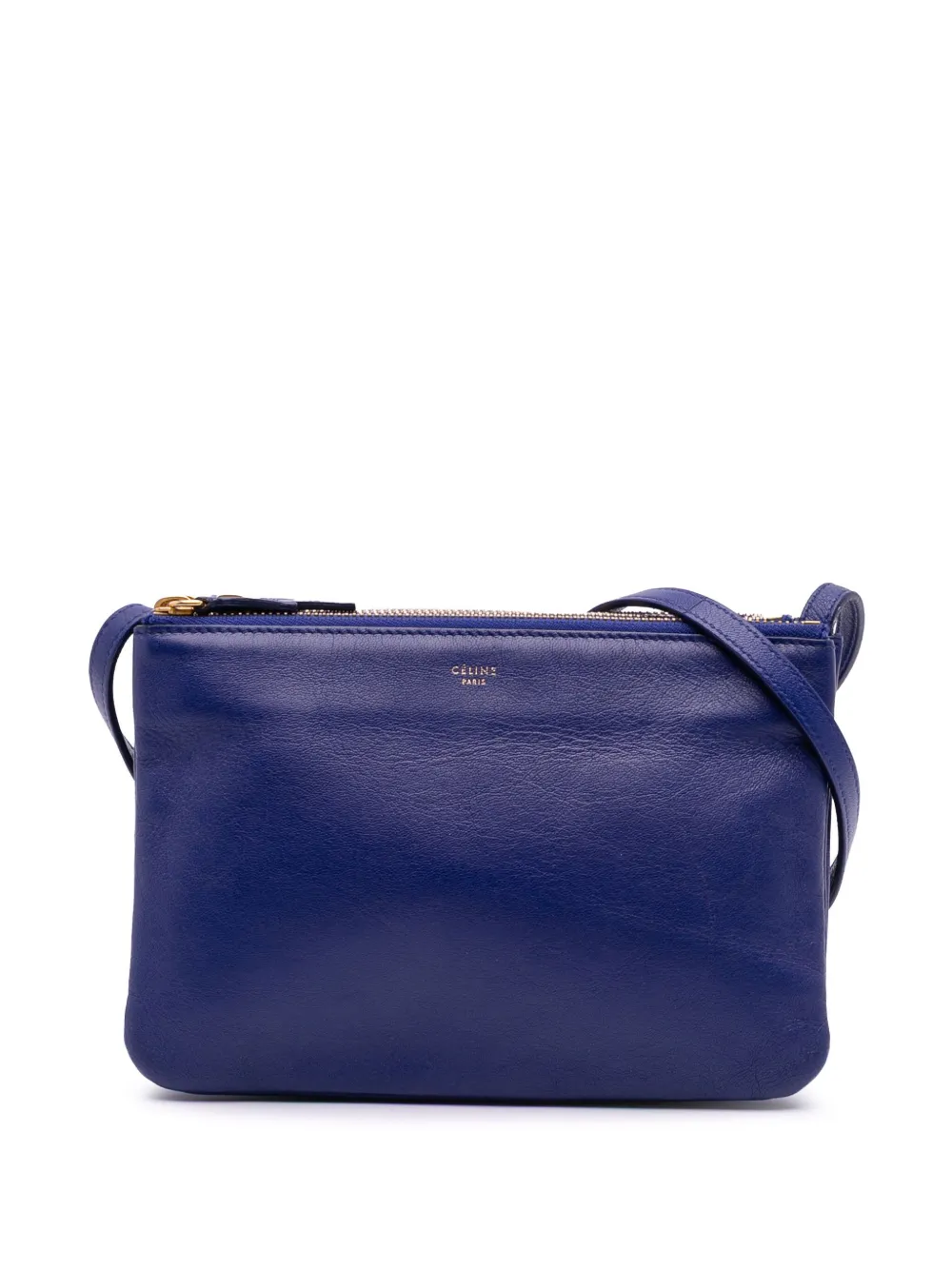 Celine Pre-Owned 2015 スモール ラムスキン トリオ ショルダーバッグ - ブルー Celine Pre-Owned 2015 スモール ラムスキン トリオ ショルダーバッグ - ブルー