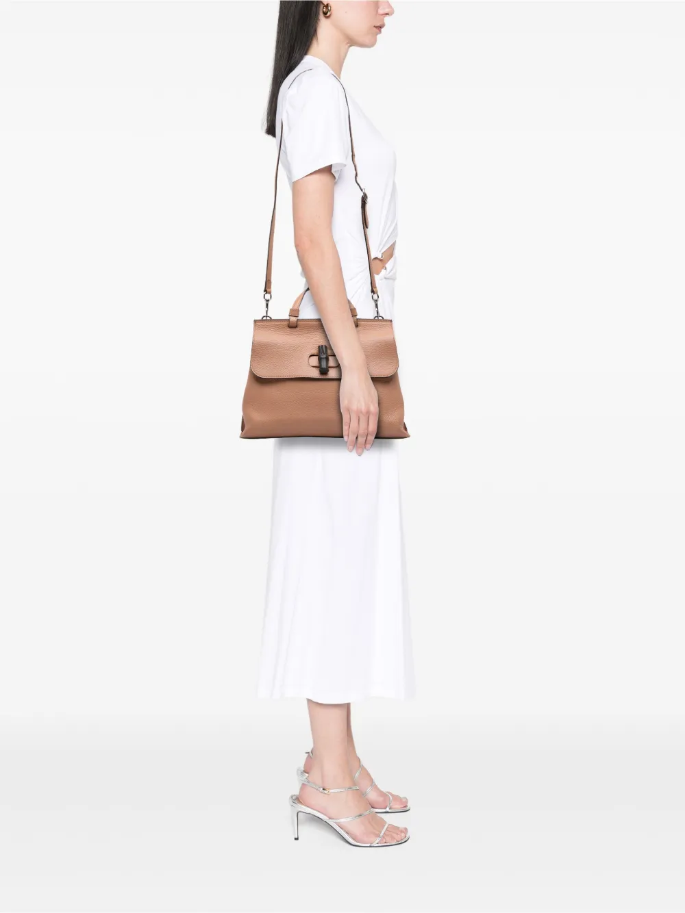 Gucci Pre-Owned 2016-2025 Medium Leather Bamboo Daily satchel | Pre-Owned | Image 2