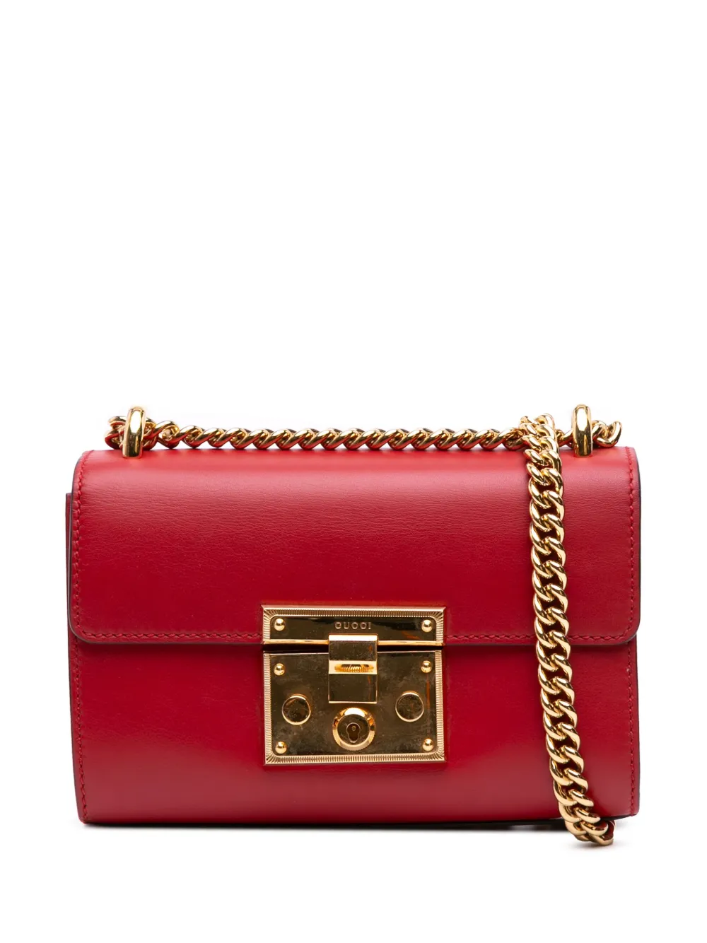 Gucci Pre-Owned 2016-2025 スモール レザー ビースター パドロック ショルダーバッグ - レッド Gucci Pre-Owned 2016-2025 スモール レザー ビースター パドロック ショルダーバッグ - レッド