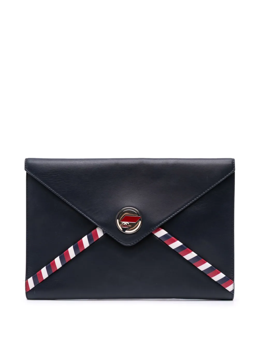 CHANEL Pre-Owned 2016-2017 Lambskin Airlines Envelope clutch bag | Black | Image 1