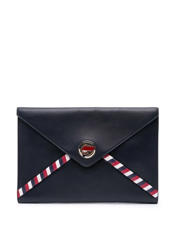 CHANEL Pre-Owned 2016-2017 Lambskin Airlines Envelope Clutch