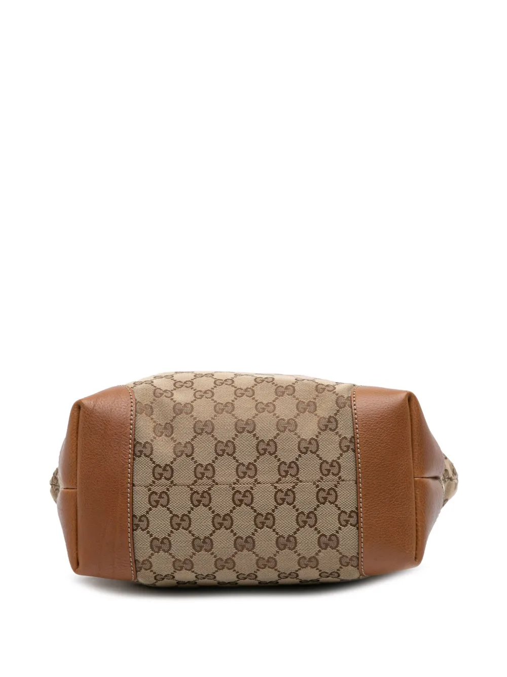 Pre-owned Gucci 2016-2025 Medium Gg Canvas Gg Charm Tote Bag In Brown
