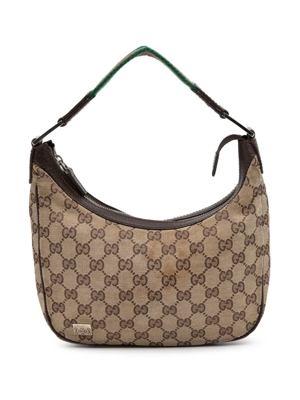 Gucci Pre-Owned 2000-2015 スモール GGキャンバス ウェブ ポップ ショルダーバッグ - ブラウン Gucci Pre-Owned 2000-2015 スモール GGキャンバス ウェブ ポップ ショルダーバッグ - ブラウン