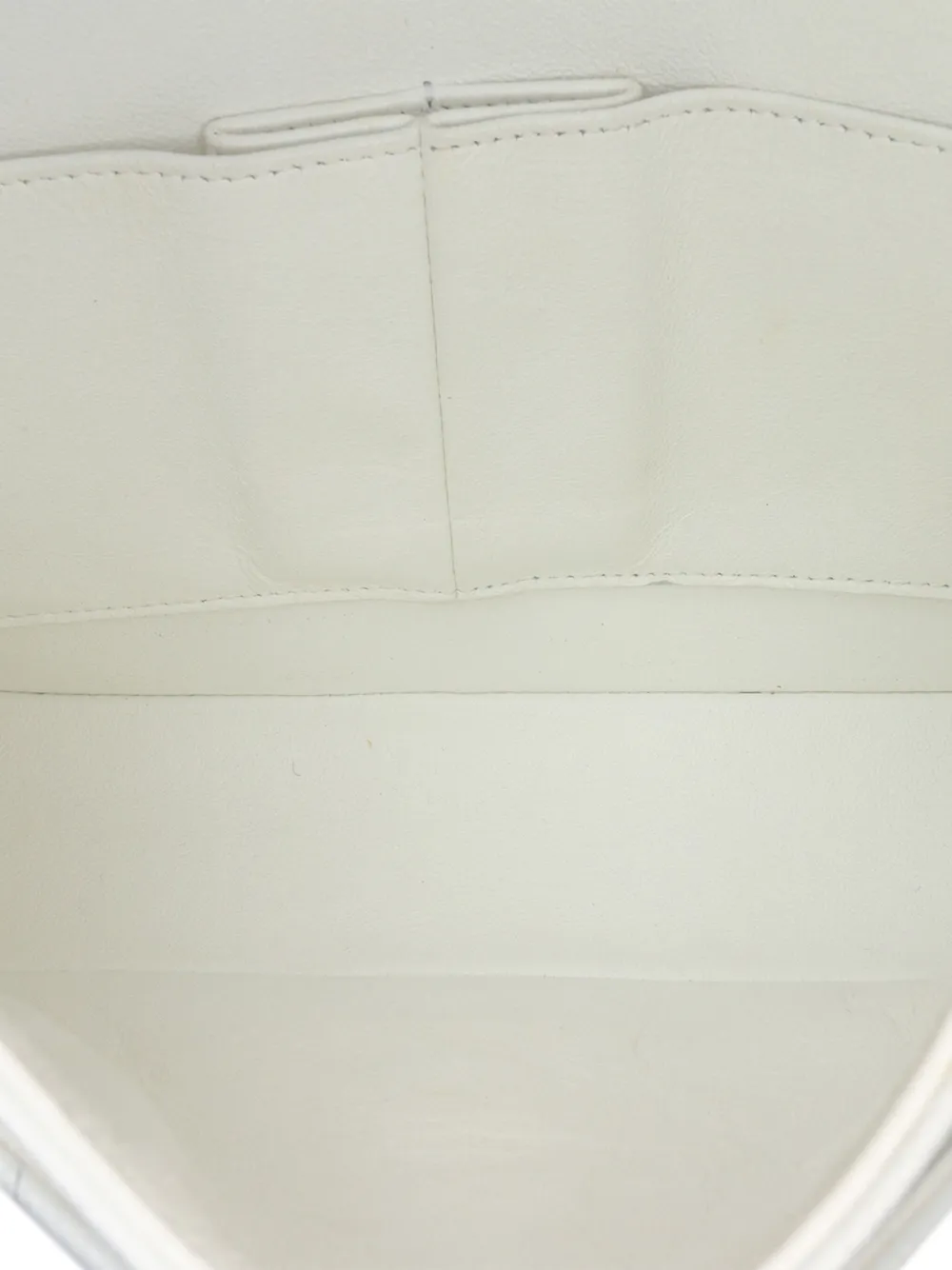 Pre-owned Chanel 2014 Medium Classic Caviar Double Flap Shoulder Bag In White