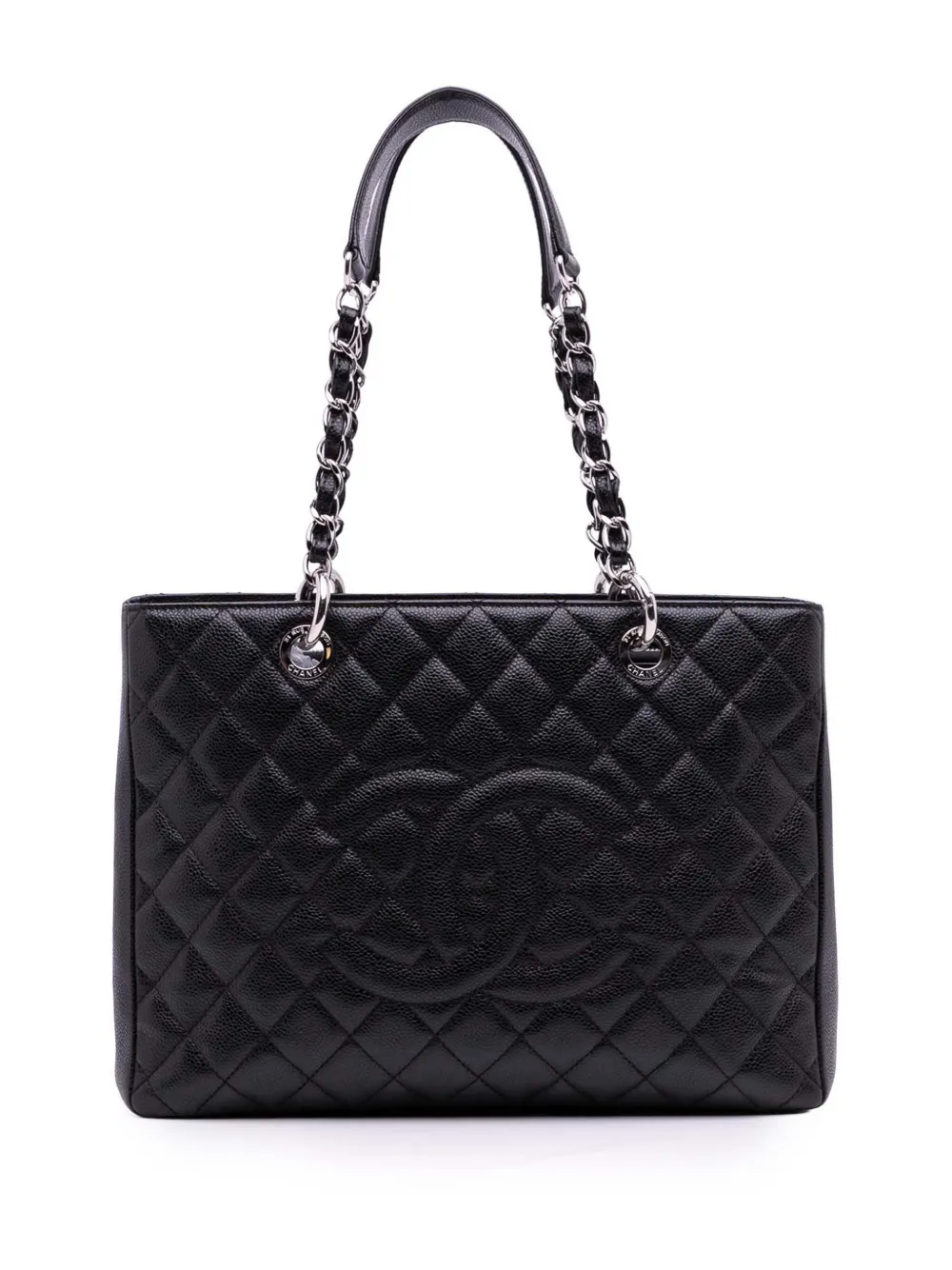 CHANEL Pre-Owned 2014 キャビア グランド ショッピング トートバッグ - ブラック CHANEL Pre-Owned 2014 キャビア グランド ショッピング トートバッグ - ブラック