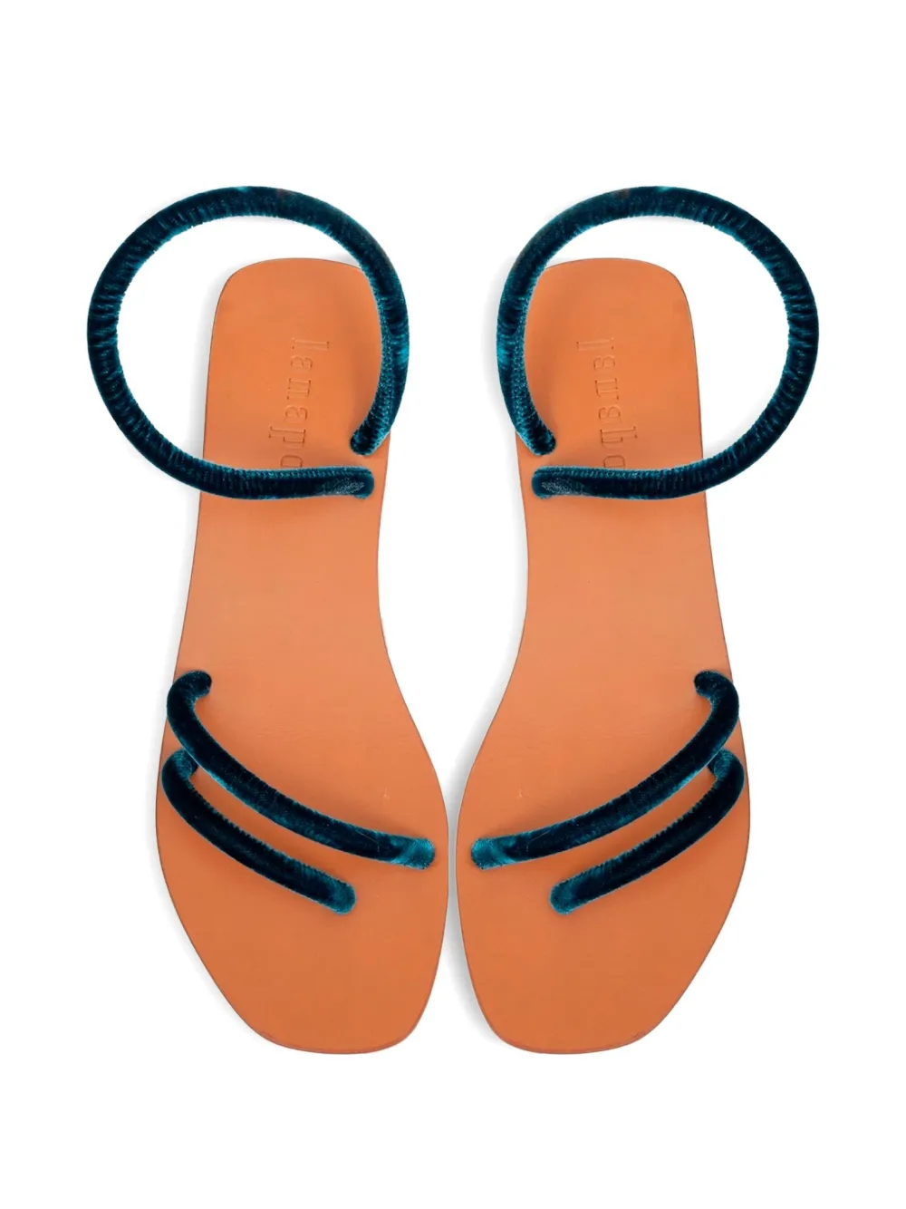 Lanapo Velvet-strap Sandals In Blue