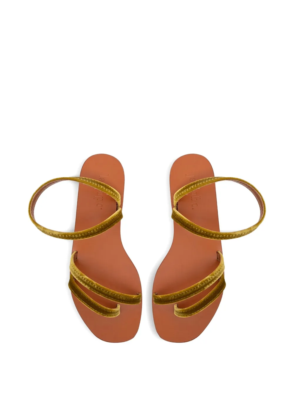 Lanapo Velvet Double-strap Sandals In Green
