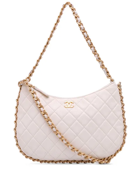 CHANEL Pre-Owned 2021-2025 Large Shiny Crumpled Quilted Lambskin Trendy Chain Around Hobo satchel