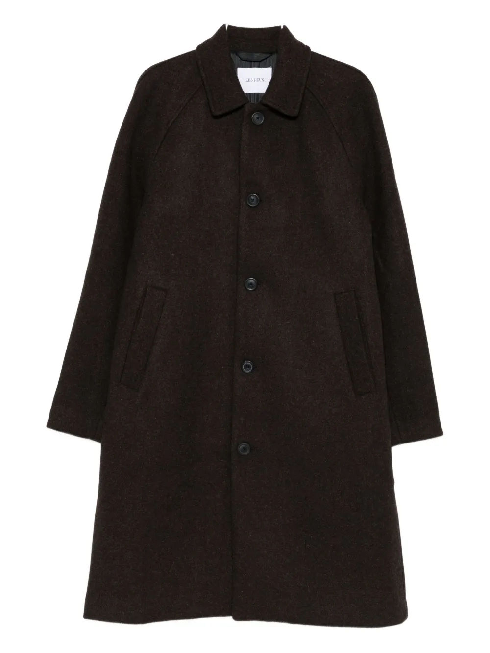 Les Deux Raglan-sleeve Button Coat In Brown
