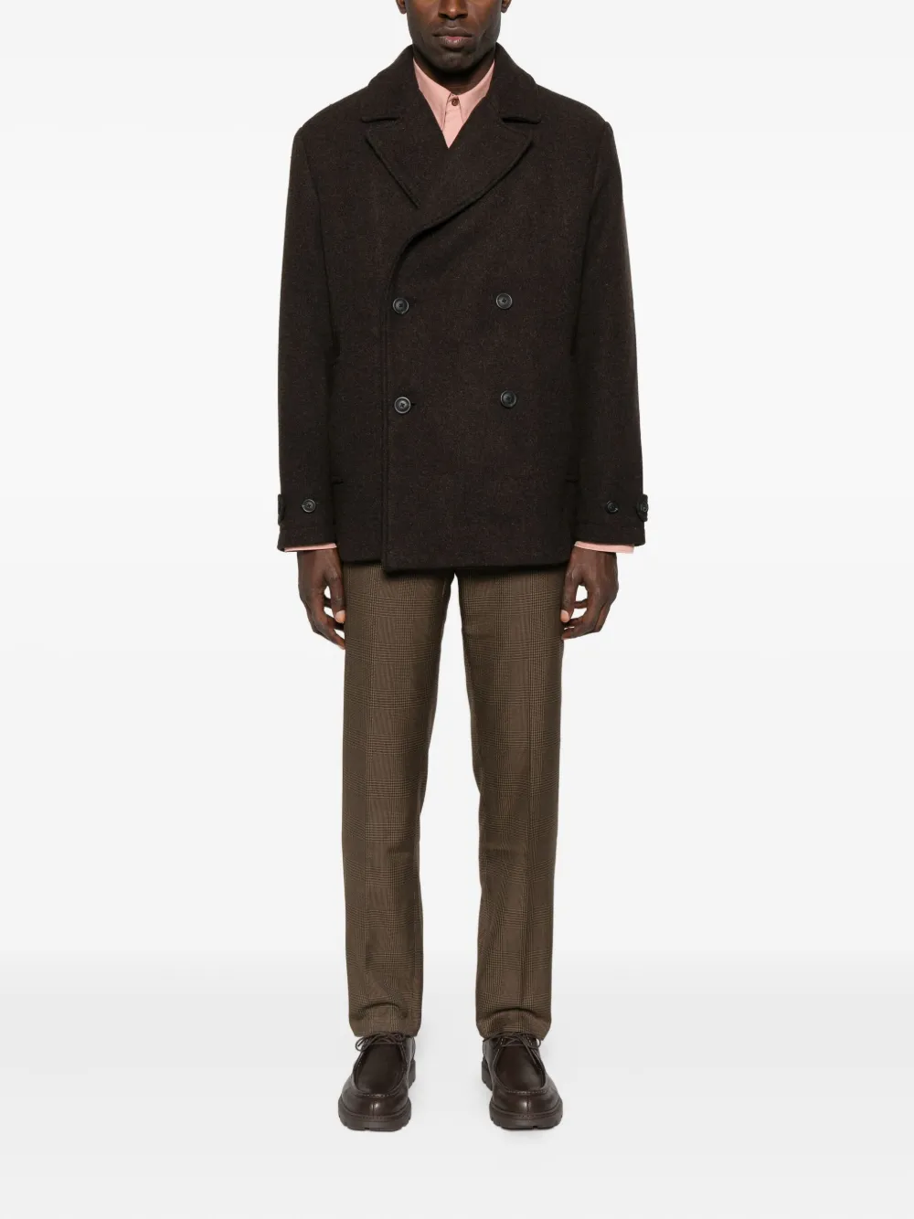 Les Deux Mckee Double-breasted Jacket In Brown