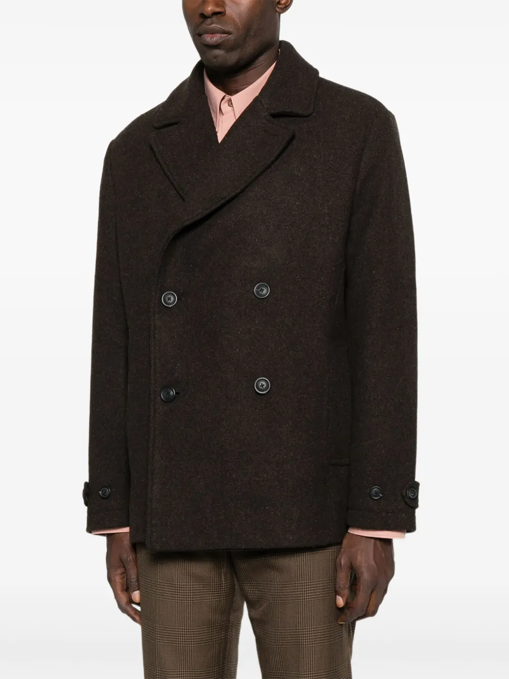 Les Deux Mckee Double-breasted Jacket In Brown