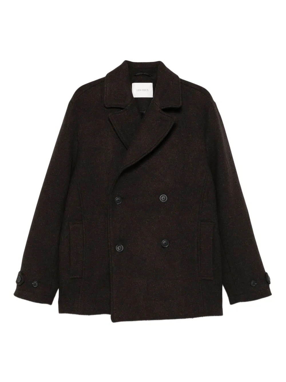 Les Deux Mckee Double-breasted Jacket In Brown