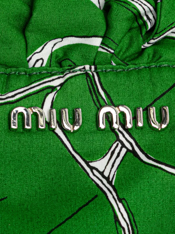 Miu Miu Pre-Owned 2010-2025 Canvas Printed Ivy Tote Bag | Green