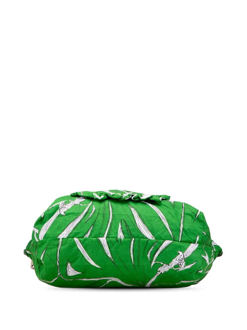 Pre-owned Miu Miu 2010-2025 Canvas Printed Ivy Tote Bag In Green