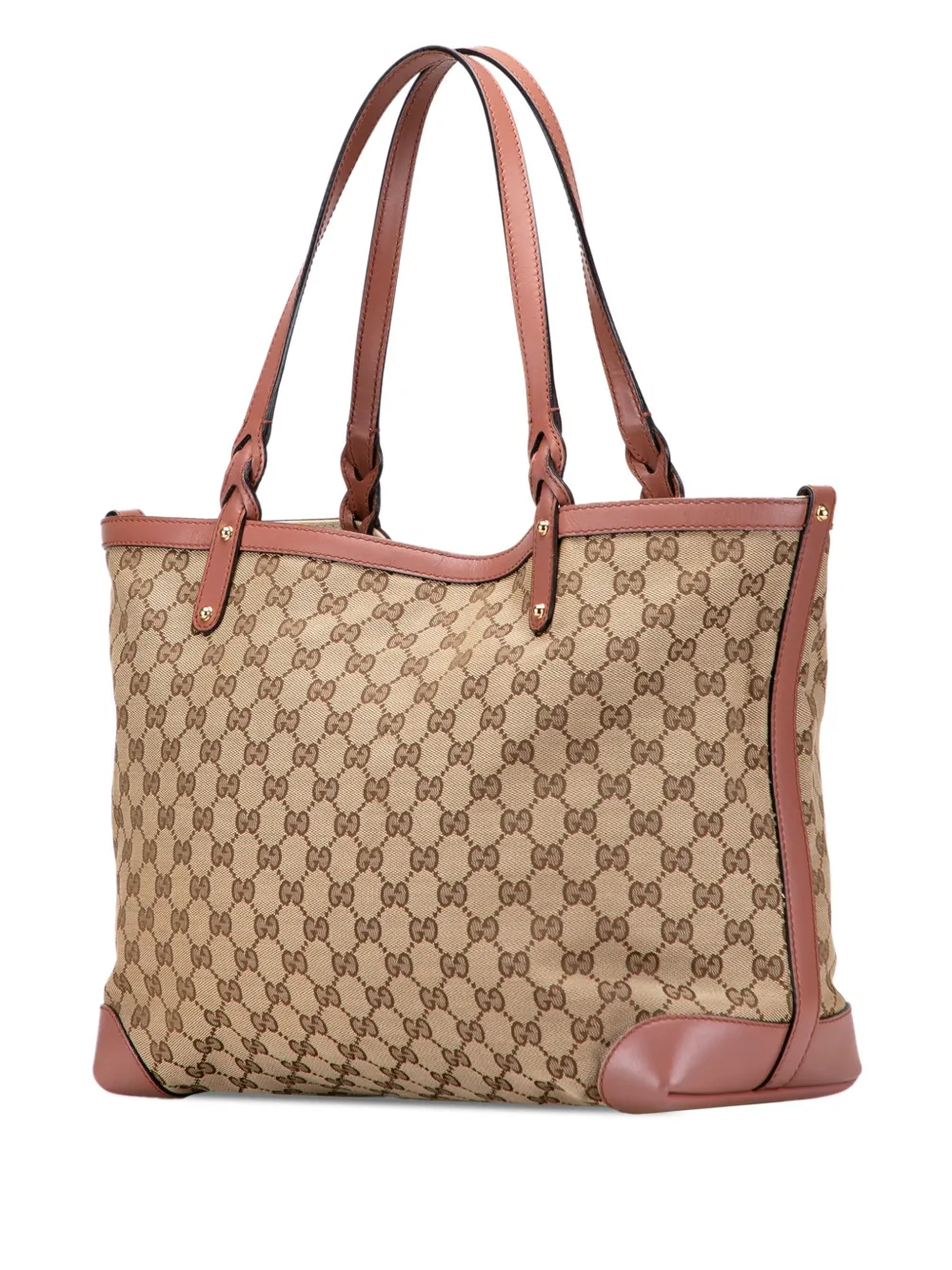 Pre-owned Gucci 2000-2015 Medium Gg Canvas Craft Tote Bag In Brown