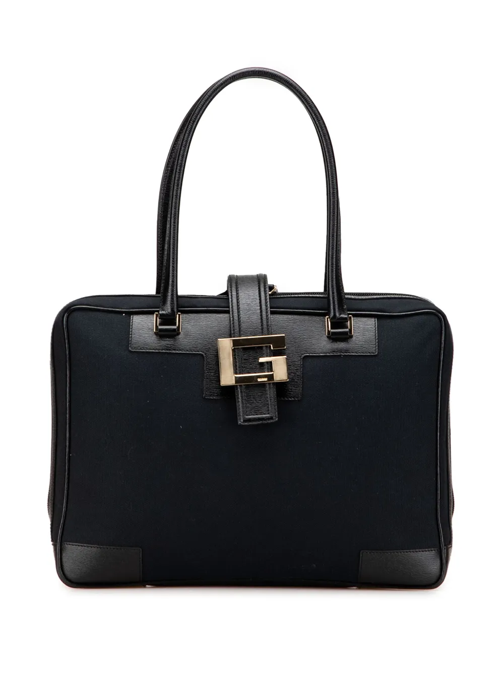 Gucci Pre-Owned 2000-2015 キャンバス スクエアG ハンドバッグ - ブラック Gucci Pre-Owned 2000-2015 キャンバス スクエアG ハンドバッグ - ブラック