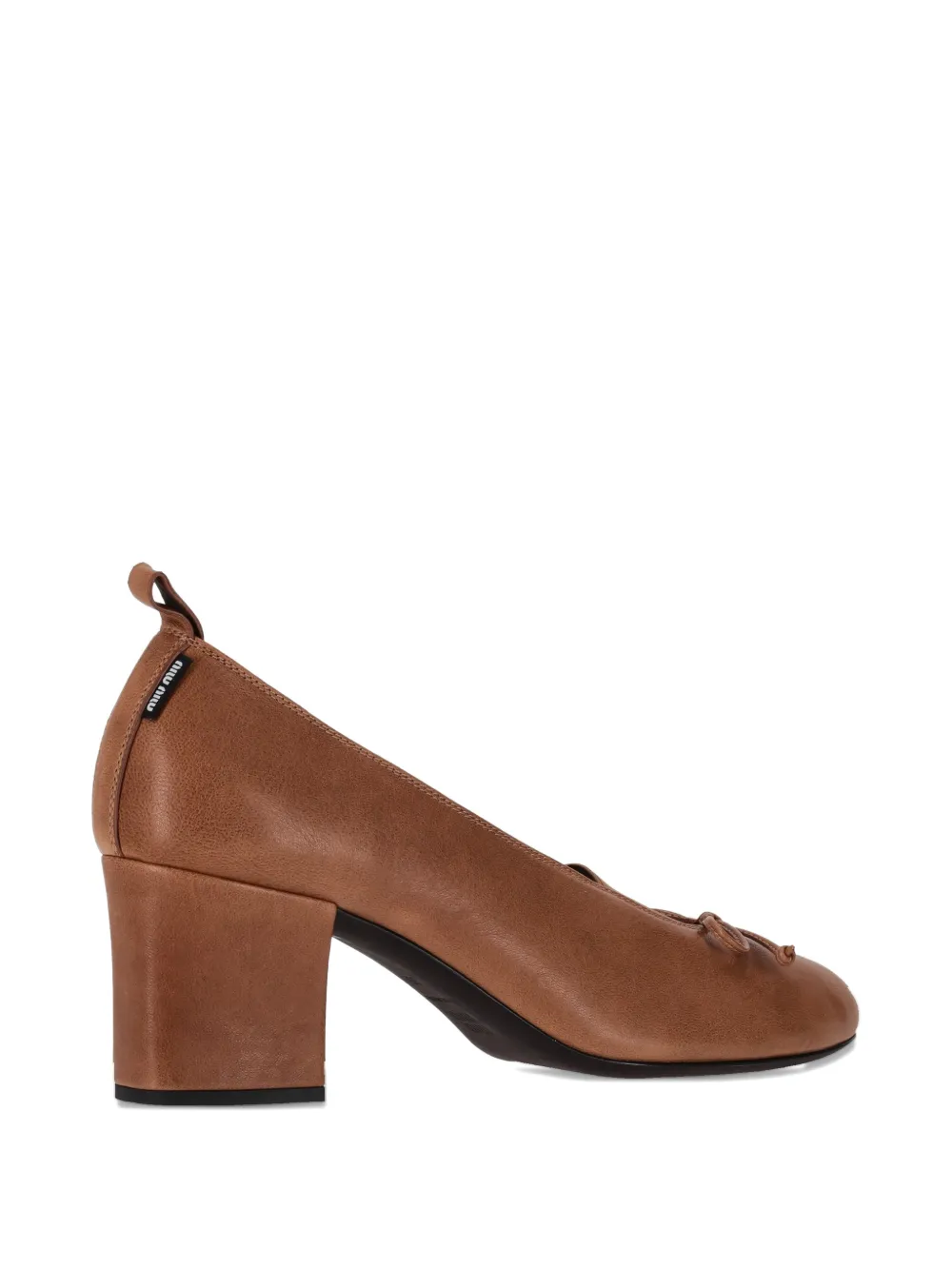Miu Élan pumps met strikdetail Bruin