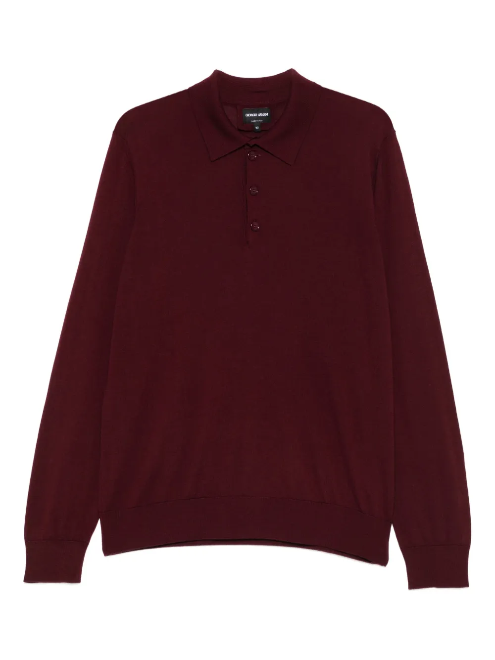 Giorgio Armani long-sleeve panelled polo shirt - Rosso