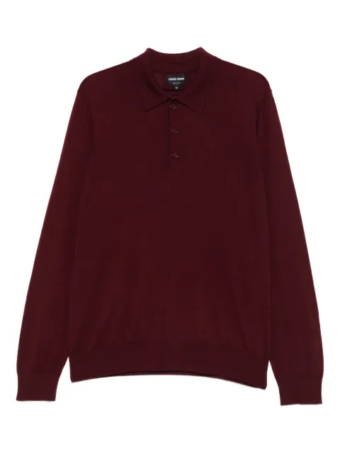 Giorgio Armani long-sleeve panelled polo shirt